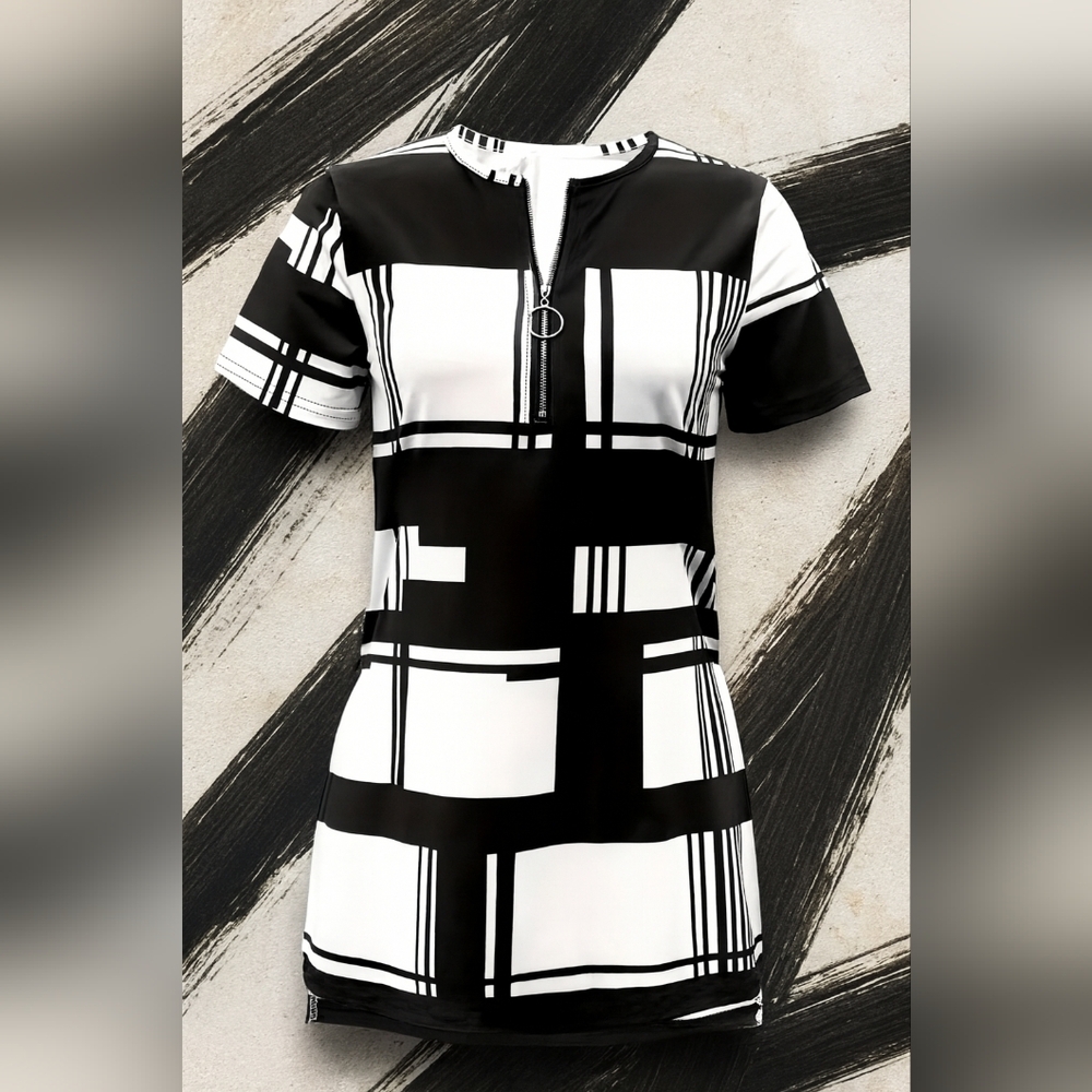 Black and White Geometric T-Shirt
